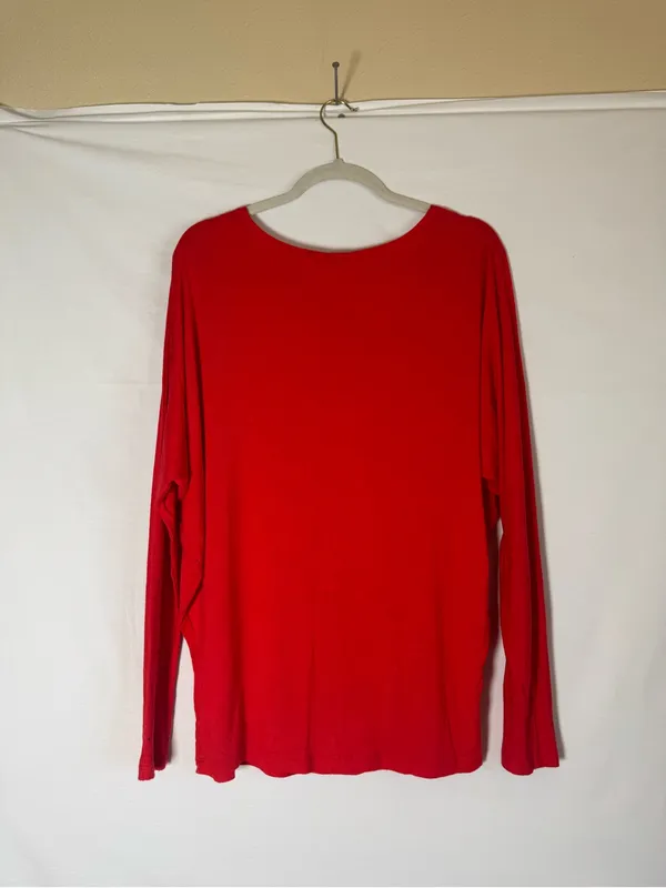 Zenana Outfitters Red Long Sleeve Scoop Neck Top - Image 3