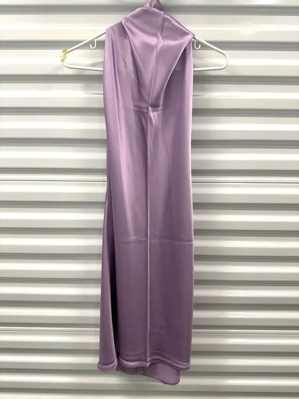 Sau Lee Penny Satin Mini Dress Lavender Womens Size 10 - Image 4