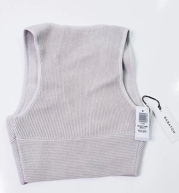 Aritzia Babaton Sculpt Knit Deep V-Neck Cropped Top - Image 5