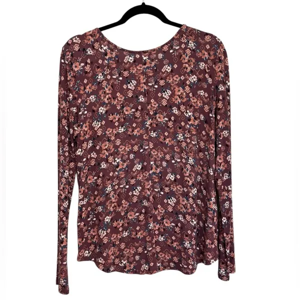 NWT Maurice’s Soft Jersey Long Sleeve Floral Scoop Neck Tee - Size L - Image 2