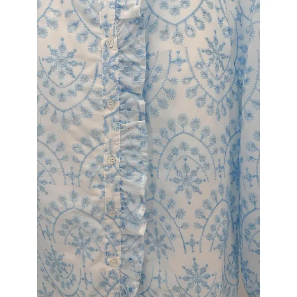 Simplee Eyelet Embroidered Ruffle Blouse Coquette‎ Feminine Delicate Girly L - Image 2