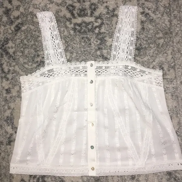 Tilly's White Crochet Button Top - Image 2
