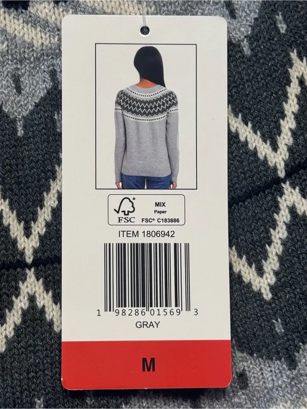 Weatherproof VintageTraditional fairisle raglan crewneck sweater Tweed yarn NWT - Image 6