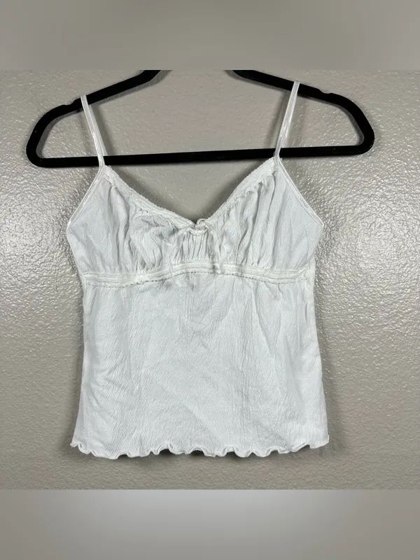 John Galt white tie front tank top SZ:S - Image 5