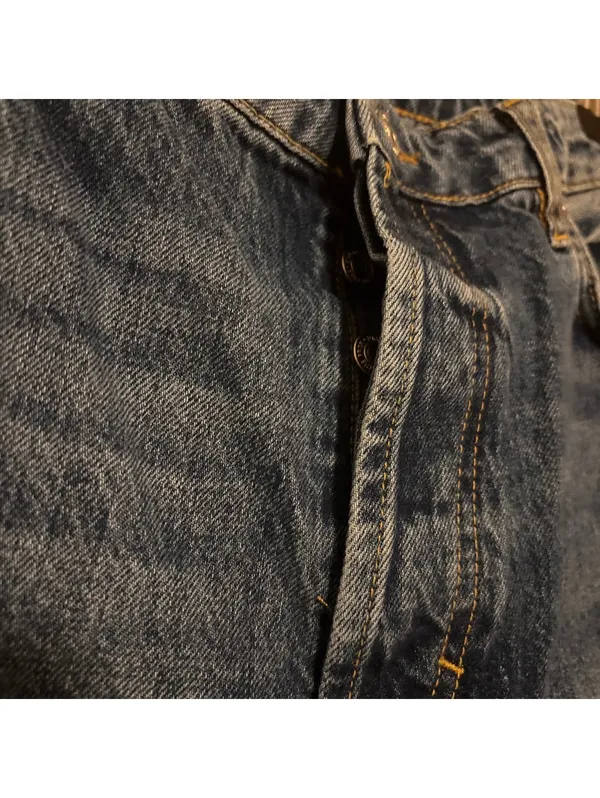 Free People High-Rise Distressed Blue Denim Jeans Size 32 - Image 3