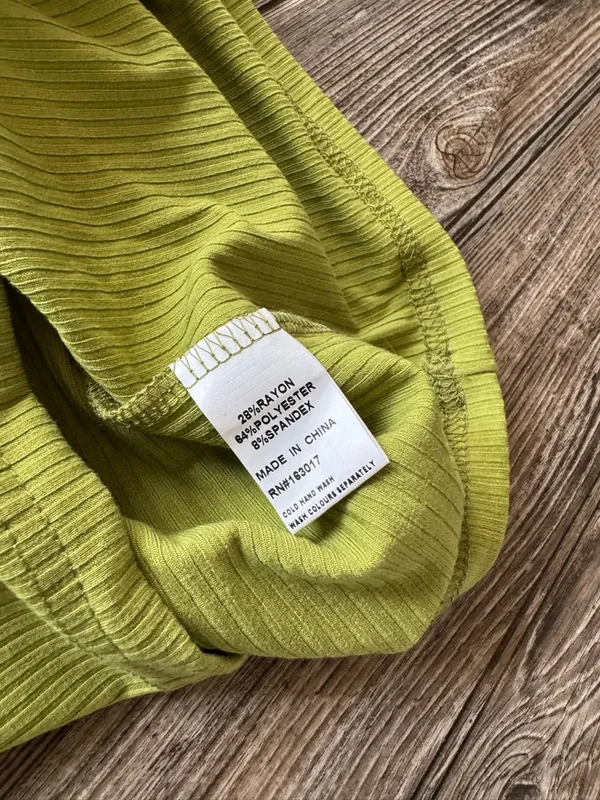 Princess Polly dress v neck Lime green Cutout sides Ribbed Mini Ayrton stretch 2 - Image 2