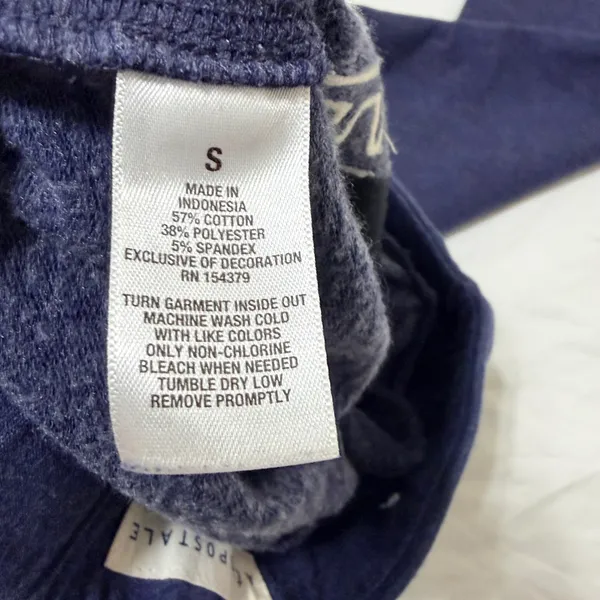 Aeropostale Flare Sweatpants Size Small Womens Navy Blue Fleece Lounge - Image 5