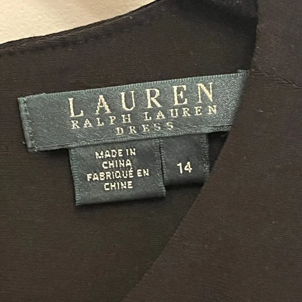 Lauren Ralph Lauren Black Sleeveless‎ Draped Maxi Dress Size 14 Gown - Image 3