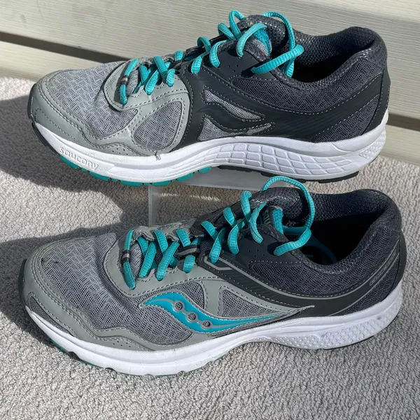 Saucony Cohesion Women’s Size 8 Gray Teal Running Shoes Athletic - Image 12