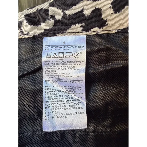 Banana Republic Black White Abstract Pleated Wide Leg Trousers Pants Size 4 - Image 5