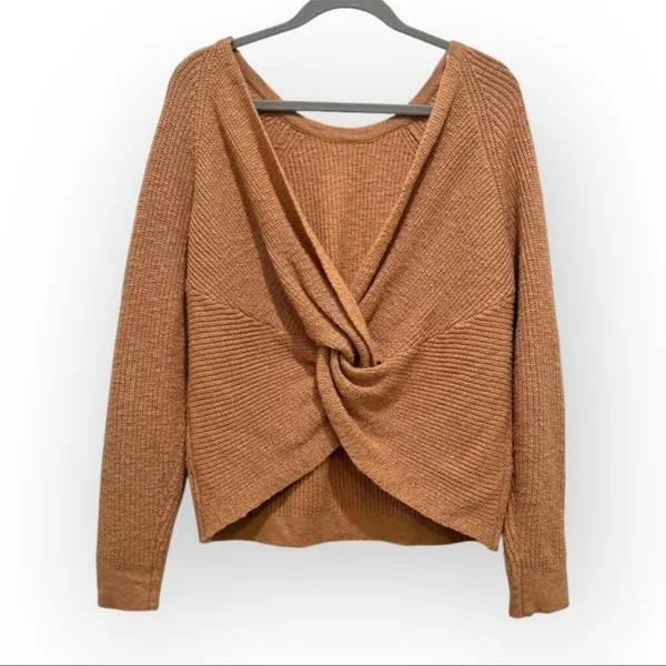 Aerie Tie-Back Oversized Sweater - Size Small - Beige/Peach - Image 2