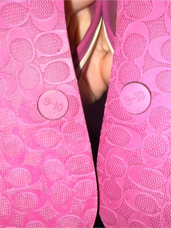 Coach Multicolor Floral Flip Flops with Pink Straps - Image 4