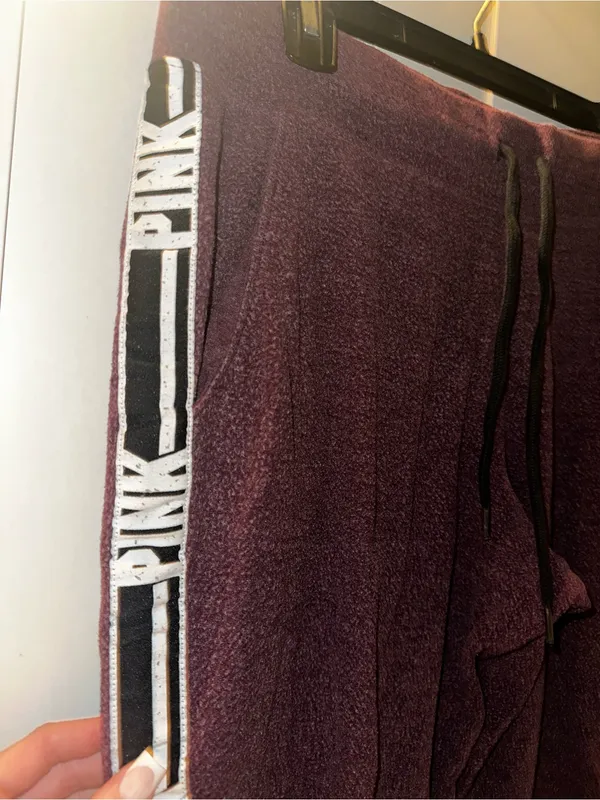 PINK Victoria's Secret Cozy Classic Joggers- Black Orchid - Image 7