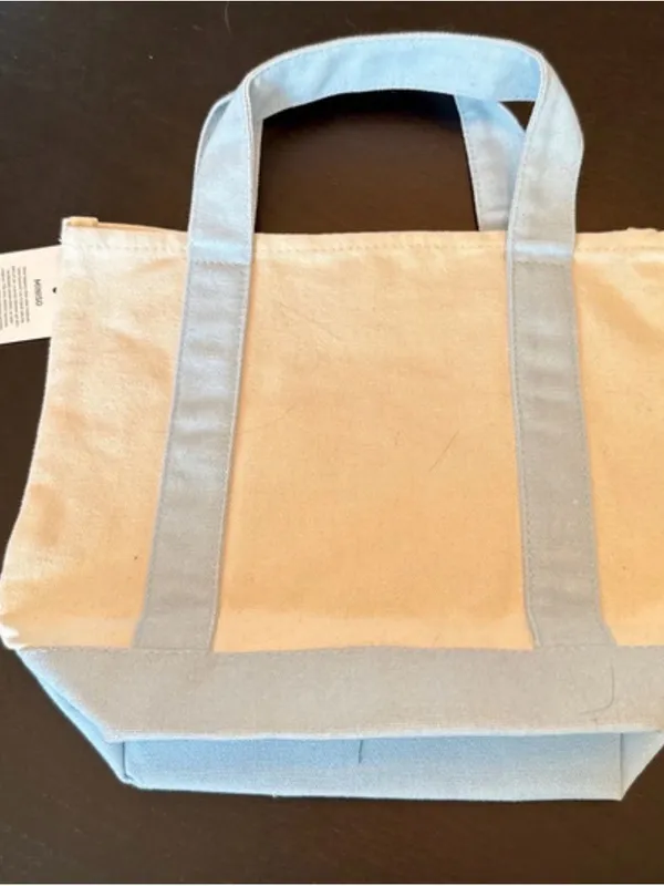 Disney Light Blue & Cream Stitch Canvas Tote Bag - Image 4