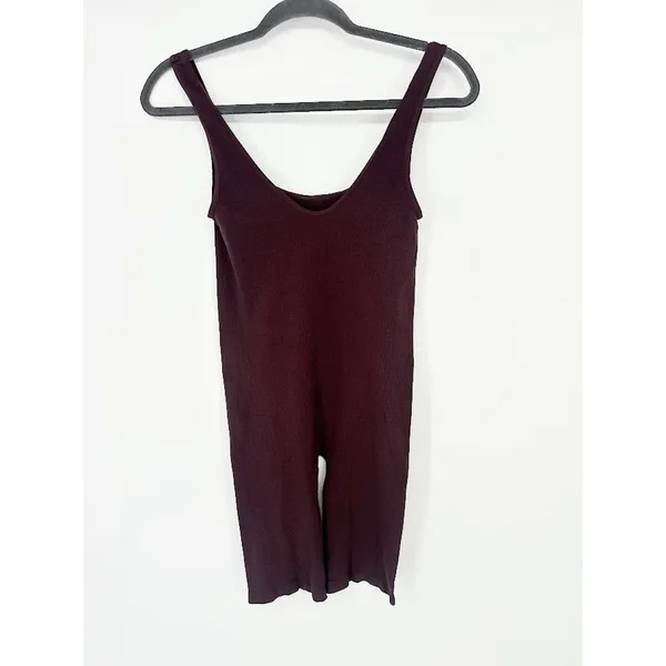 FP Free People MOVEMENT Biker Short One‎ Piece Size M/L Burgundy Sexy Active Gym - Image 4