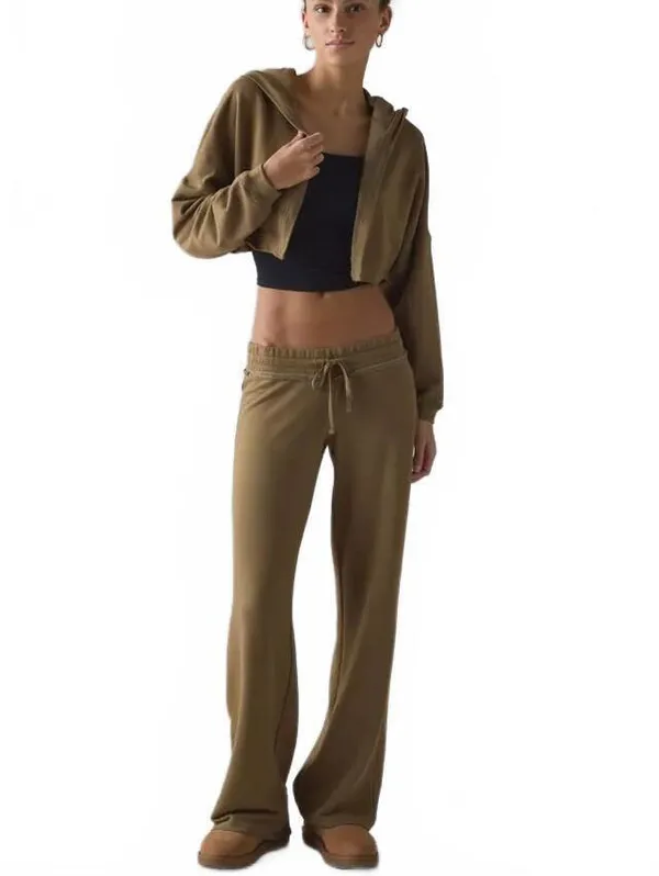UO Soft Serve Terry Hooded Shrug Urban Outfitters Olive Small - Image 4