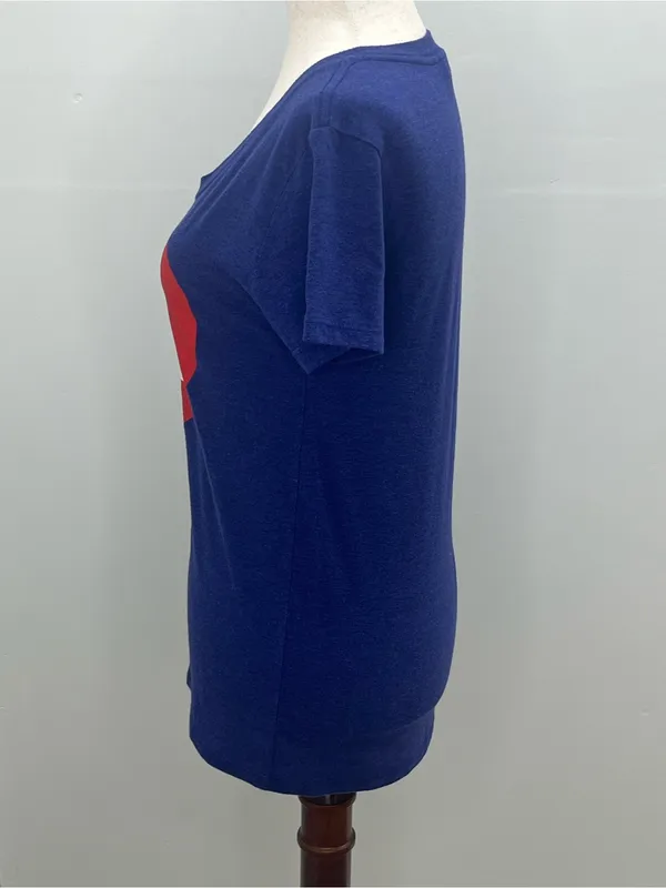 Charlie Hustle Women’s KC Heart Blue Short Sleeve Scoop Neck T-Shirt Small - Image 3