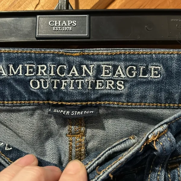American Eagle distressed jegging raw hem fold up bottom jeans - Image 5