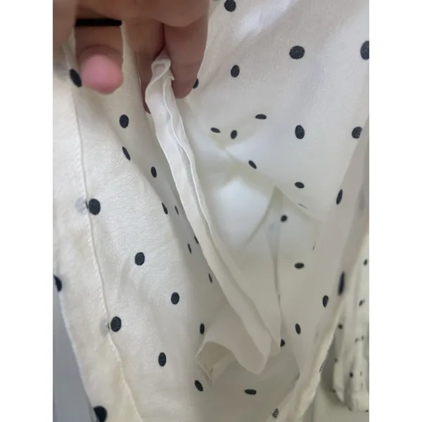 NWT Olivaceous Wide Leg White Black Polka Dot Lightweight Pants Medium Retro - Image 5
