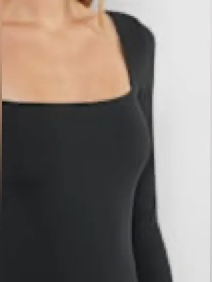 Aritzia Original Contour Square Neck Long Sleeve Top Dark Gray size Medium - Image 3