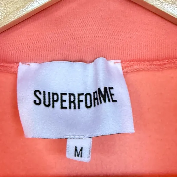 Superforme‎ Cropped Half Zip Sweatshirt Sz M Orange Size M - Image 7