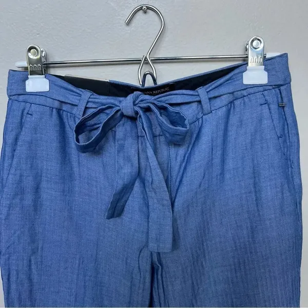 Banana Republic NWT Avery Ankle Dress Pants Tie Belt Blue Size 6 - Image 4