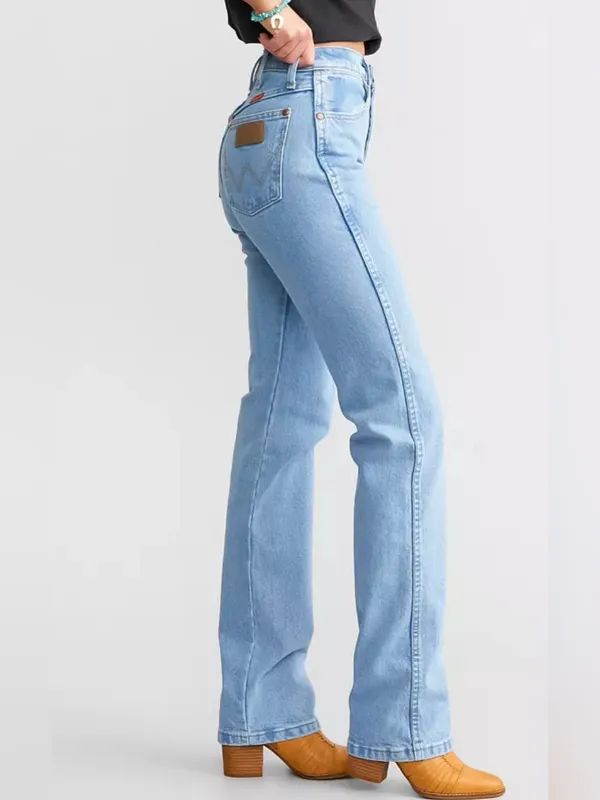 Wrangler Light Blue Straight Leg High-Rise Jeans - Image 2