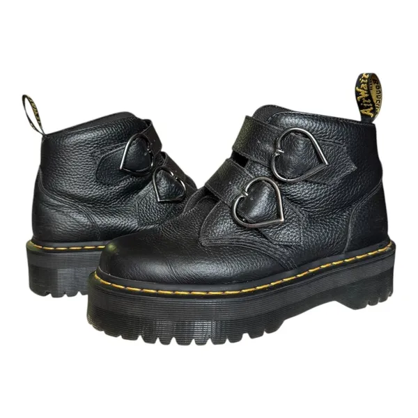 Dr. Martens Denon Flower Buckle Platform Boots Black Size 8 - Image 13