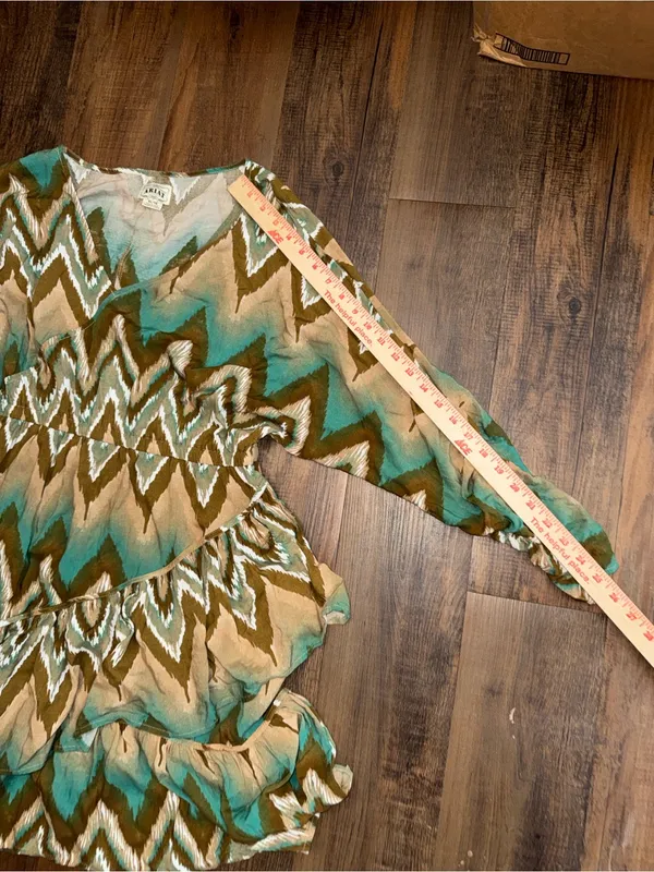 Ariat Chevron Mini Dress in Teal and Tan - Image 12