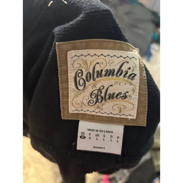 Columbia Blues Womens Black Corduroy Trucker Jacket Stretch Y2KSize M 0207AL - Image 9