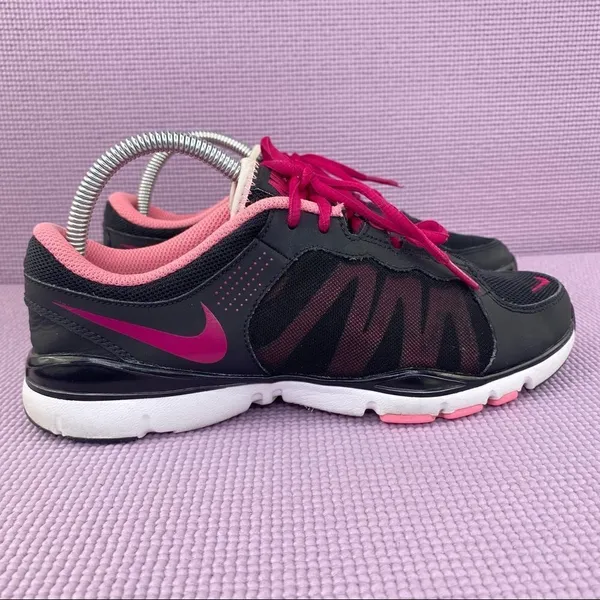Nike Flex Trainer 2 TR2 Women's Running Shoes Black‎ Pink Size 8 511332-015 - Image 2