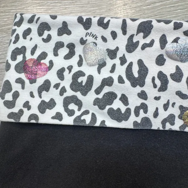 Y2K Victoria's Secret PINK‎ Leopard Heart Foldover Yoga Shorts Black XSmall XS - Image 3