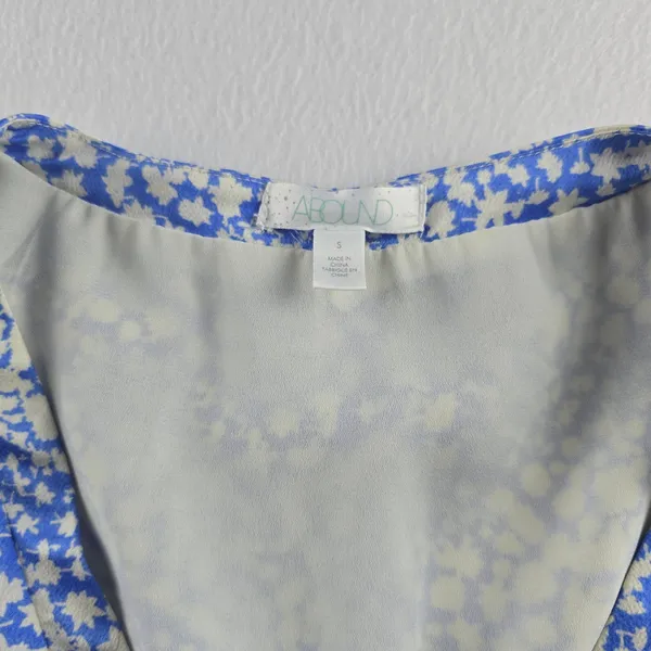 Abound Women's‎ Blue Floral Print Short Sleeve Midi Dress Summer Size Small - Image 6
