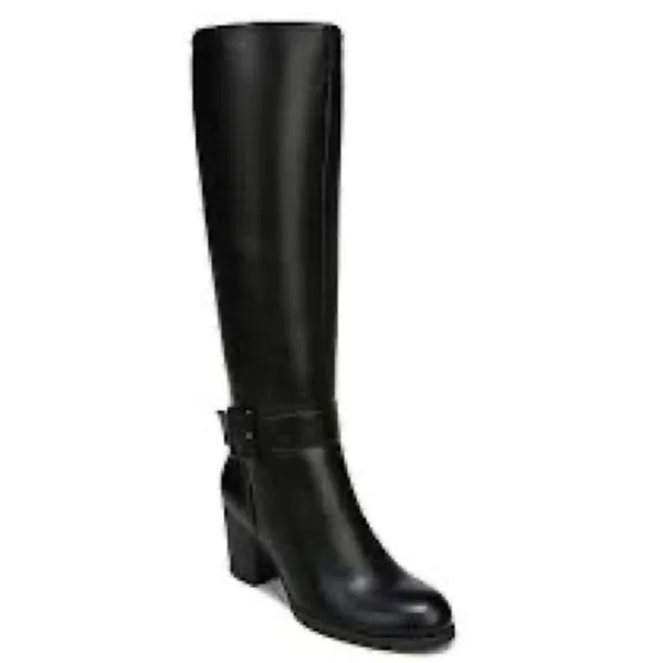 SOUL Naturalizer Black‎ Wide Calf Chunky Heel Boot Knee High Size 6.5 New - Image 13