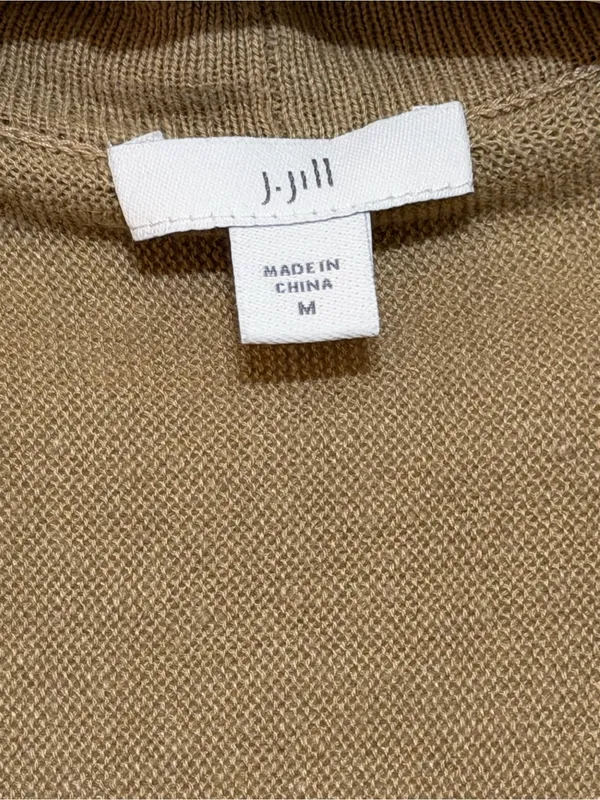 J.Jill Women’s Linen Blend Open Front Cardigan with Fringe Cuffs Size Medium - Image 3