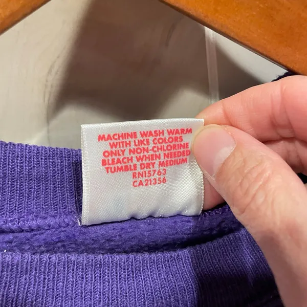 Cute vintage 80s Hanes purple plum fairy puff paint broken in sweatshirt grapes - Image 6
