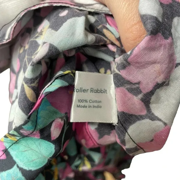 Roller Rabbit Manusa Ainsley Mini Dress‎ Black Floral Print Size Large - Image 9