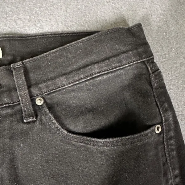 Levis 505 Womens 29‎ Straight Black Denim Jeans Flat Front 5 Pocket Design - Image 6