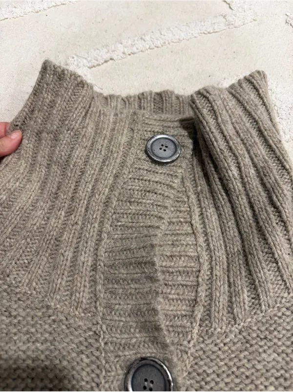 Rare boho y2k free people button up sweater tan short sleeve summer casual $98 - Image 4