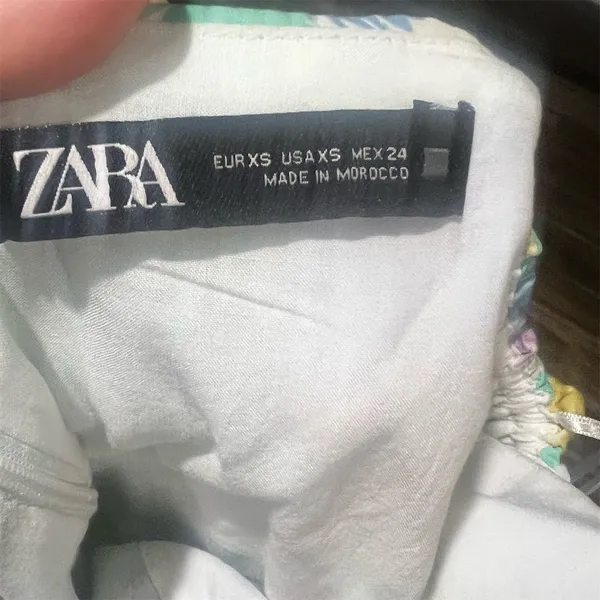 ZARA Women's XS Off Shoulder Floral Poplin Mini Dress Multicolor Summer Party - Image 4