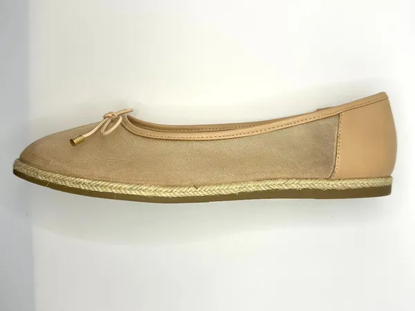 A New Day Beige Mesh Bow Espadrille Ballet Flats Balletcore Coquette Ballerina - Image 4