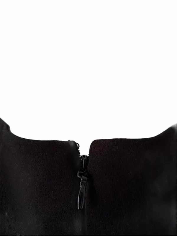 House of CB Ramirez Crepe Black Mini Skirt Button Down size medium - Image 4