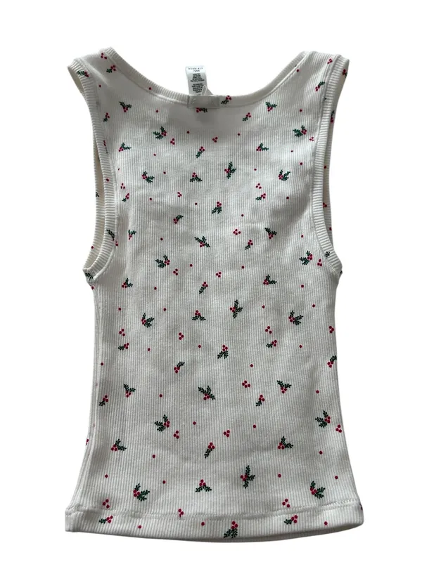 Skims Cotton Rib Tank Mistletoe Holly Size XXS NWOT Limited Holiday - Image 3