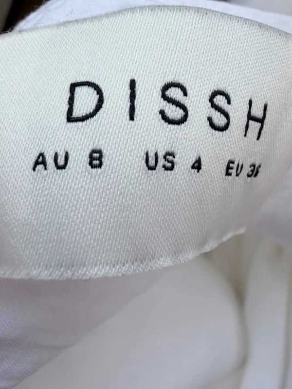DISSH Lacy Linen White Summer Dress Size 4 - Image 5
