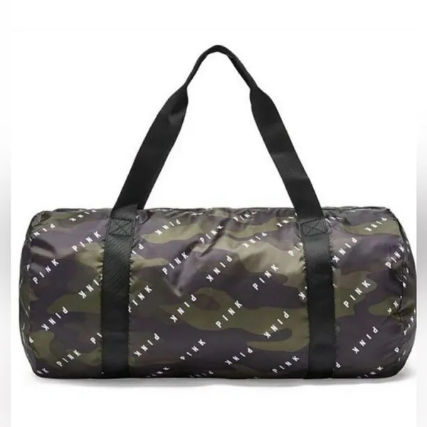 VS PINK PACKABLE DUFFEL (camo print) - Image 2