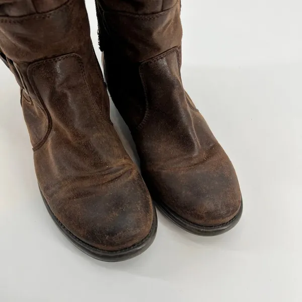 Bare Traps Women's Stiller Riding Boots dark Brown Knee High Buckle Zip size 8 - Image 7