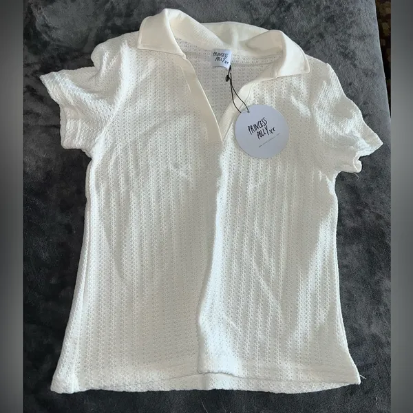 Princess Polly Stephany Knit Top in White Size 4 New with tag - Image 5