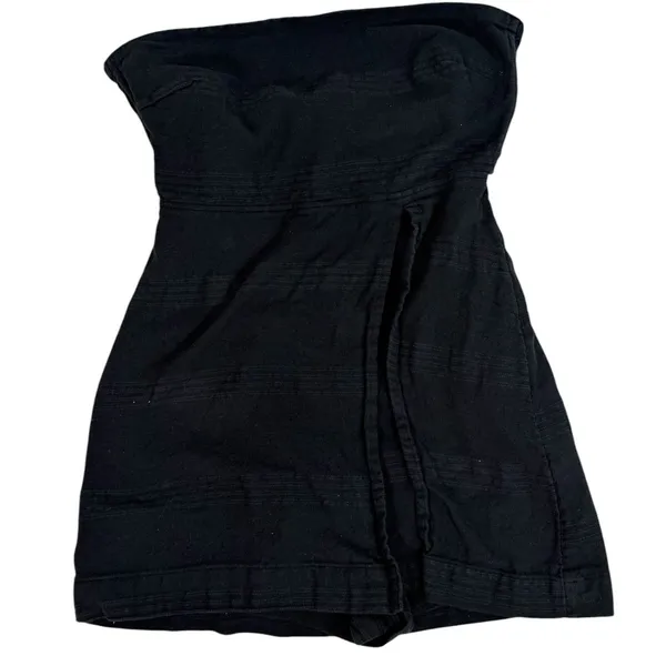 Free People Free-Est Romper Skort Womens Medium Black Tie Back Open Back Boho - Image 11