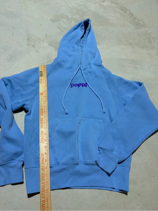 Poppi x target Blue Pullover Hoodie sweatshirt XS - Image 3