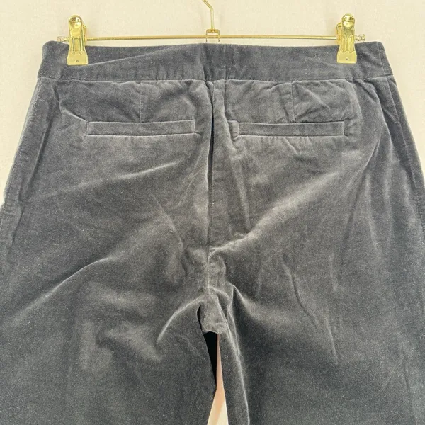 J.Jill Black Velvet Pants Women’s 6 Stretch Straight Leg Cotton Holiday Luxury - Image 4